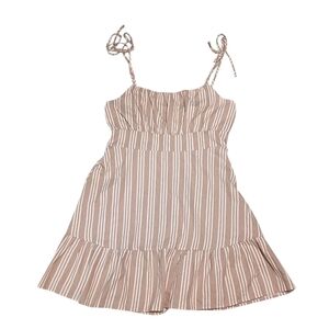 Speechless Beige Striped Mini Dress